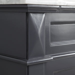 1917-36-02  36" Charcoal Grey Bathroom Vanity Cabinet Set Marble Top and Sink