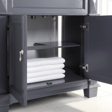 1917-36-02  36" Charcoal Grey Bathroom Vanity Cabinet Set Marble Top and Sink