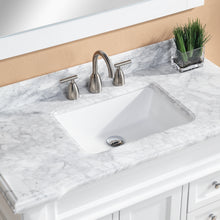 1917-42-01  42" Matt White Bathroom Vanity Cabinet Set Marble Top and Sink