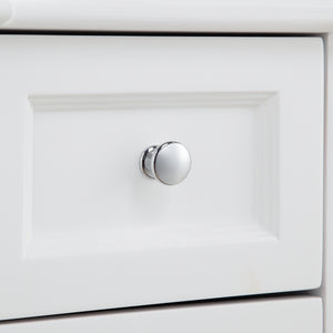 1917-42-01  42" Matt White Bathroom Vanity Cabinet Set Marble Top and Sink