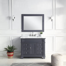 1917-42-02  42" Charcoal Grey Bathroom Vanity Cabinet Set Marble Top and Sink