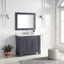 1917-42-02  42" Charcoal Grey Bathroom Vanity Cabinet Set Marble Top and Sink