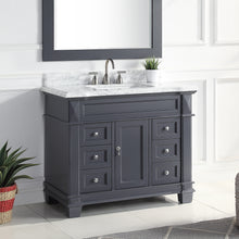 1917-42-02  42" Charcoal Grey Bathroom Vanity Cabinet Set Marble Top and Sink