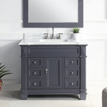 1917-42-02  42" Charcoal Grey Bathroom Vanity Cabinet Set Marble Top and Sink