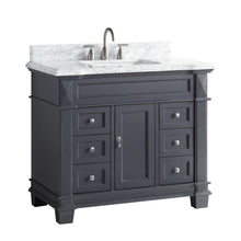 1917-42-02  42" Charcoal Grey Bathroom Vanity Cabinet Set Marble Top and Sink