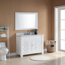 1917-48-01 48" Matt White Bathroom Vanity Cabinet Set Marble Top and Sink