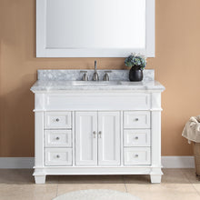 1917-48-01 48" Matt White Bathroom Vanity Cabinet Set Marble Top and Sink