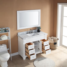 1917-48-01 48" Matt White Bathroom Vanity Cabinet Set Marble Top and Sink