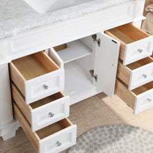 1917-48-01 48" Matt White Bathroom Vanity Cabinet Set Marble Top and Sink