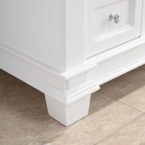 1917-48-01 48" Matt White Bathroom Vanity Cabinet Set Marble Top and Sink
