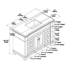 1917-48-01 48" Matt White Bathroom Vanity Cabinet Set Marble Top and Sink