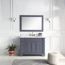 1917-48-02 48" Charcoal Grey Bathroom Vanity Cabinet Set Marble Top and Sink
