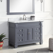 1917-48-02 48" Charcoal Grey Bathroom Vanity Cabinet Set Marble Top and Sink
