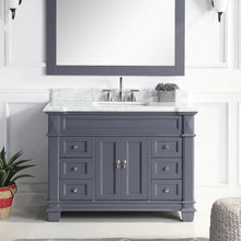 1917-48-02 48" Charcoal Grey Bathroom Vanity Cabinet Set Marble Top and Sink