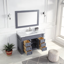 1917-48-02 48" Charcoal Grey Bathroom Vanity Cabinet Set Marble Top and Sink