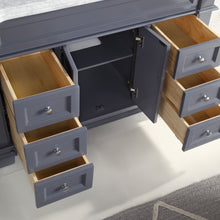 1917-48-02 48" Charcoal Grey Bathroom Vanity Cabinet Set Marble Top and Sink