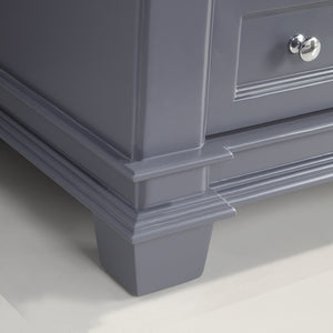 1917-48-02 48" Charcoal Grey Bathroom Vanity Cabinet Set Marble Top and Sink