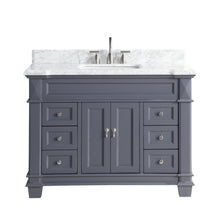 1917-48-02 48" Charcoal Grey Bathroom Vanity Cabinet Set Marble Top and Sink