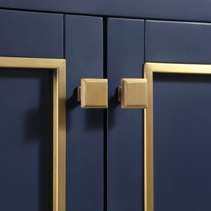 1918-24-04QZ  24" Marine Blue Bathroom Vanity Cabinet Set Quartz Top and Sink