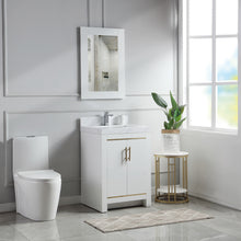 1919-24-01QZ 24" Vanity Matte White with White Carrara Quartz Countertop