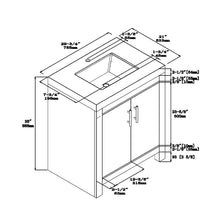 1919-30-01QZ 30" Vanity Matte White with White Carrara Quartz Countertop