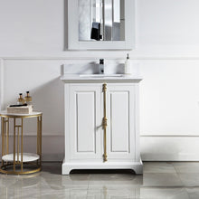 1920-30-01QZ 30" Vanity Matte White with White Carrara Quartz Countertop