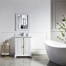 1920-30-01QZ 30" Vanity Matte White with White Carrara Quartz Countertop