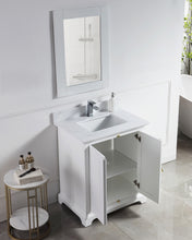 1920-30-01QZ 30" Vanity Matte White with White Carrara Quartz Countertop
