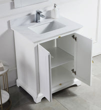1920-30-01QZ 30" Vanity Matte White with White Carrara Quartz Countertop