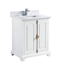 1920-30-01QZ 30" Vanity Matte White with White Carrara Quartz Countertop
