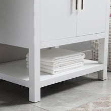 1921-30-01QZ 30" Vanity Matte White with  White Carrara Quartz Countertop