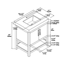 1921-30-01QZ 30" Vanity Matte White with  White Carrara Quartz Countertop