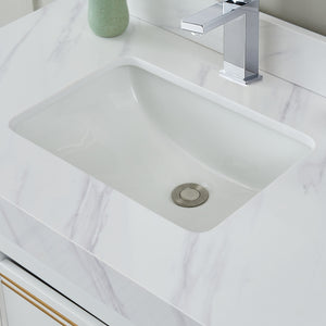 1921-36-01QZ 36" Vanity Matte White with White Carrara Quartz Countertop