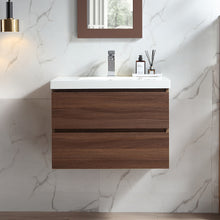 1922-30-05 30" Wall-mount Vanity Brown Oak with White Acrylic Countertop
