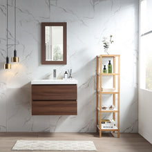 1922-30-05 30" Wall-mount Vanity Brown Oak with White Acrylic Countertop