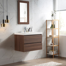 1922-30-05 30" Wall-mount Vanity Brown Oak with White Acrylic Countertop