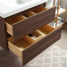 1922-30-05 30" Wall-mount Vanity Brown Oak with White Acrylic Countertop
