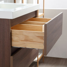 1922-30-05 30" Wall-mount Vanity Brown Oak with White Acrylic Countertop