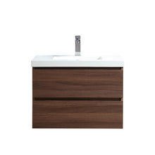 1922-30-05 30" Wall-mount Vanity Brown Oak with White Acrylic Countertop