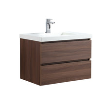 1922-30-05 30" Wall-mount Vanity Brown Oak with White Acrylic Countertop