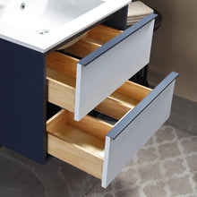 1923-24-01  24" Wall-mount Vanity White/ Blue with White Ceramic Countertop