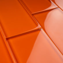 TCSAG-11 3x6 Orange glass subway tile -Kitchen and Bath Backsplash Wall Tile