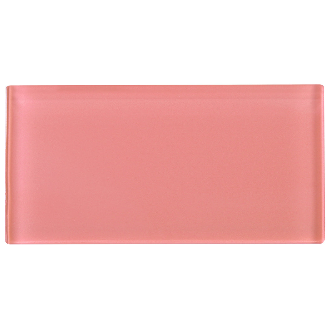 TCSAG-14 3x6 Pink Glass Subway Tile -Kitchen and Bath Backsplash Wall Tile