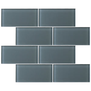 TCSAG-01 3x6 Grey glass subway tile -Kitchen and Bath Backsplash Wall Tile