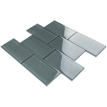 TCSAG-01 3x6 Grey glass subway tile -Kitchen and Bath Backsplash Wall Tile