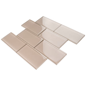 TCSAG-02 3x6 Beige glass subway tile -Kitchen and Bath Backsplash Wall Tile