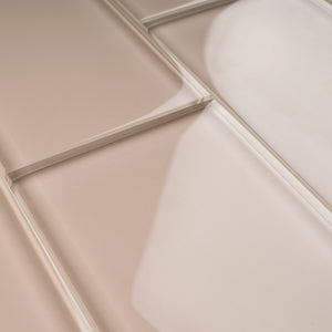 TCSAG-02 3x6 Beige glass subway tile -Kitchen and Bath Backsplash Wall Tile