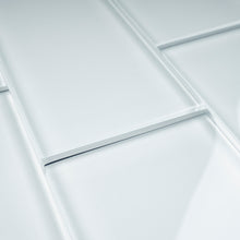 TCSAG-03 3x6 white glass subway tile -Kitchen and Bath Backsplash Wall Tile