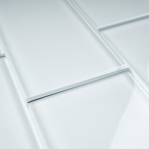 TCSAG-03 3x6 white glass subway tile -Kitchen and Bath Backsplash Wall Tile