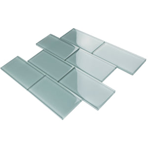 TCSAG-05 3x6 Light Grey glass subway tile -Kitchen and Bath Backsplash Wall Tile